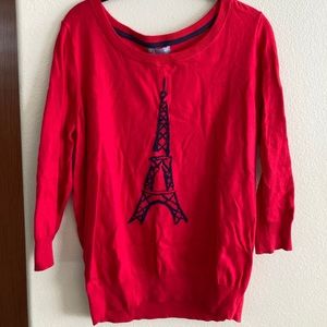 🆕 Wool blend Eiffel Tower red sweater